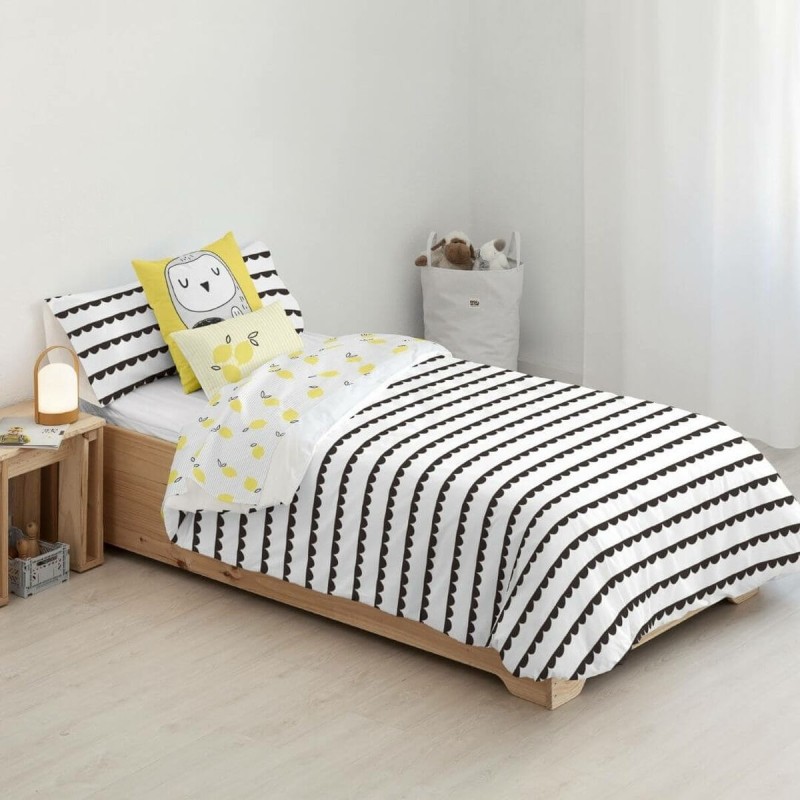 Housse de Couette Kids&Cotton Guildo Noir 175 Fils 180 x 220 cm