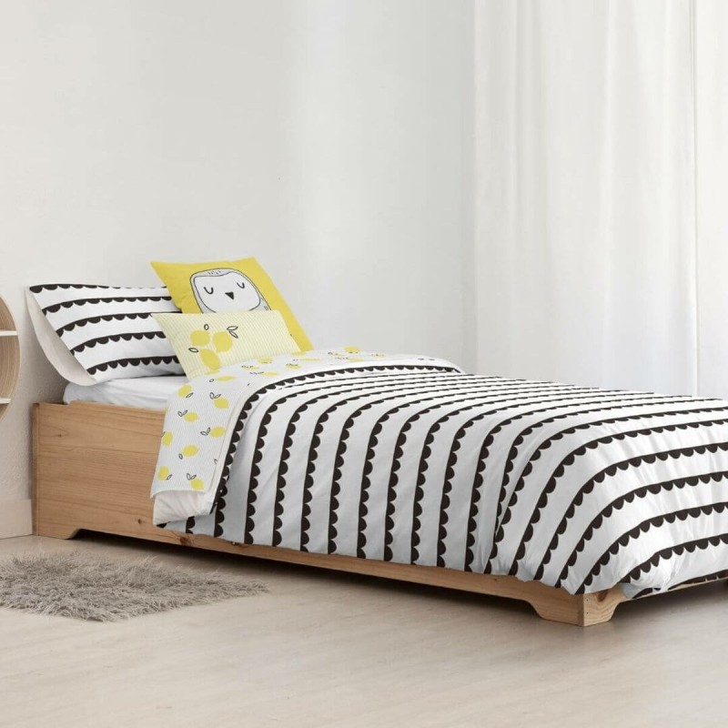 Housse de Couette Kids&Cotton Guildo Noir 175 Fils 180 x 220 cm