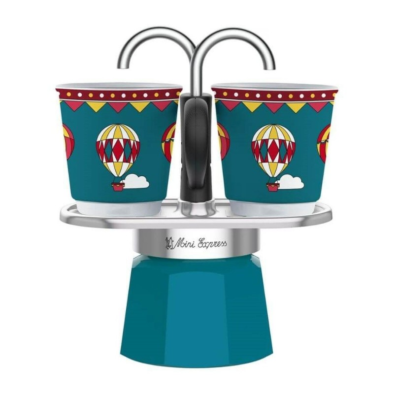 Cafetière Italienne Bialetti Mini Express Winter Wonderland Turquoise Aluminium 2 Tasses 0