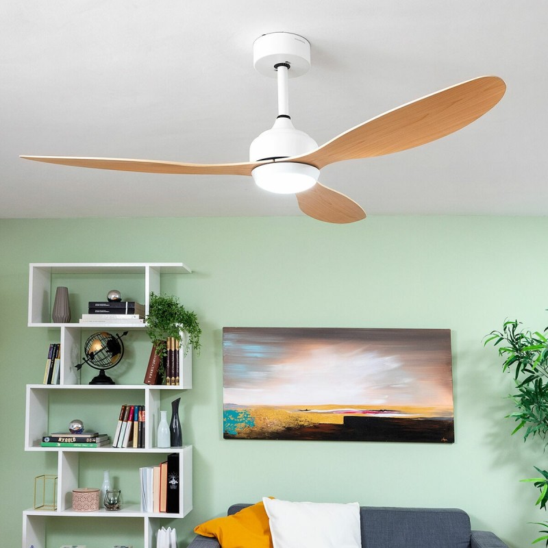 Ventilateur de Plafond avec Lumière LED et 3 Pales ABS Wuled InnovaGoods Bois 36 W 52" Ø132 cm