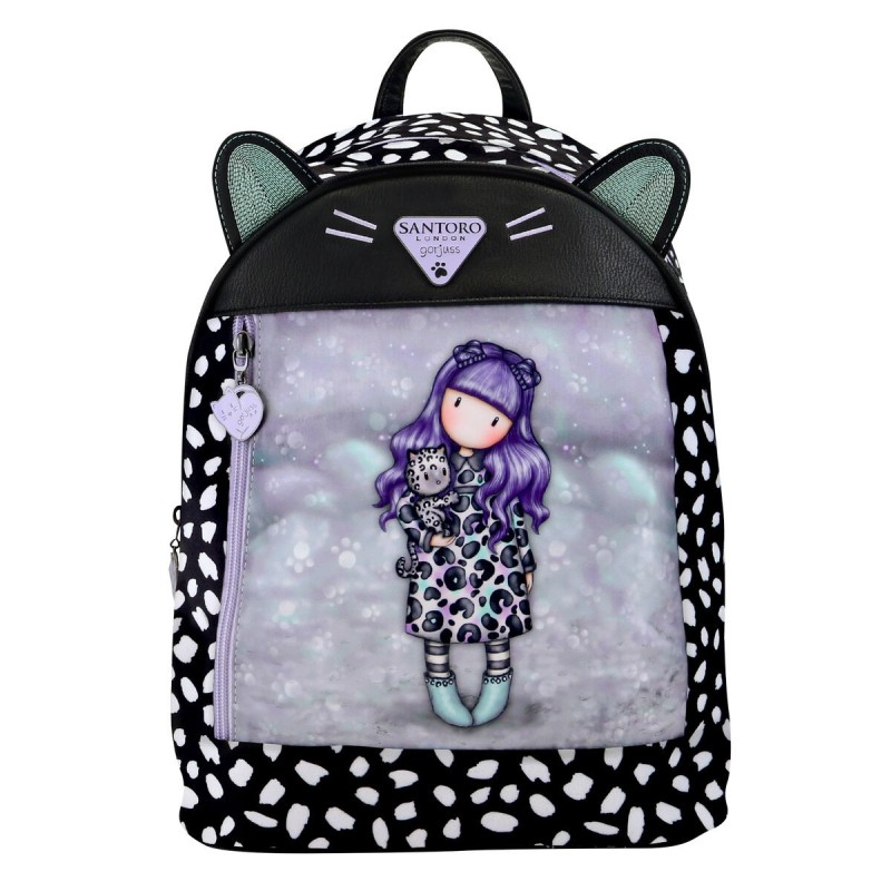 Sac à dos Casual Gorjuss Smitten kitten Noir Blanc (25