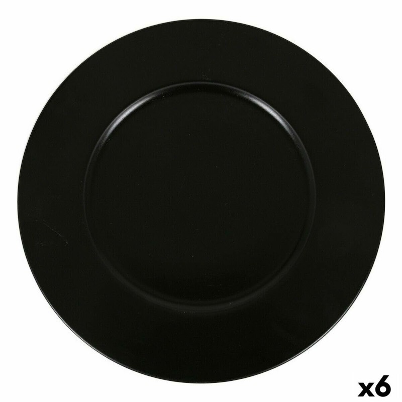 Dessous d'Assiette Inde Noir Porcelaine 6 Unités