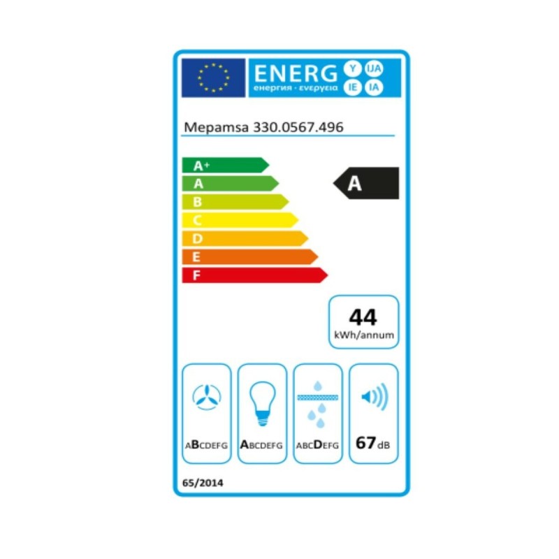 Hotte standard Mepamsa 330.0567.496 90 cm 580 m³/h 61 dB A Noir