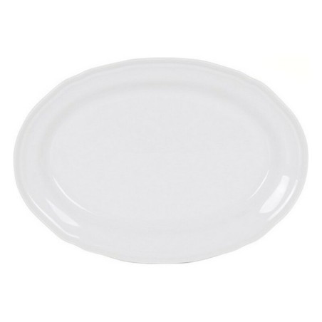 Plat à Gratin Feuille Ovale Porcelaine Blanc (28 x 20