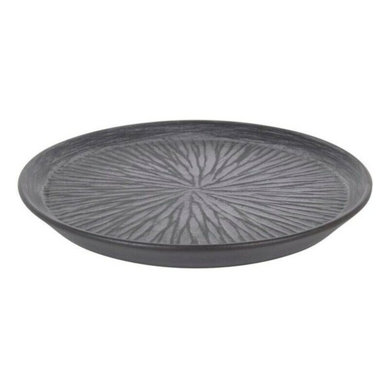 Assiette plate Stoneware Lotus Porcelaine Noir (ø 23 x 2