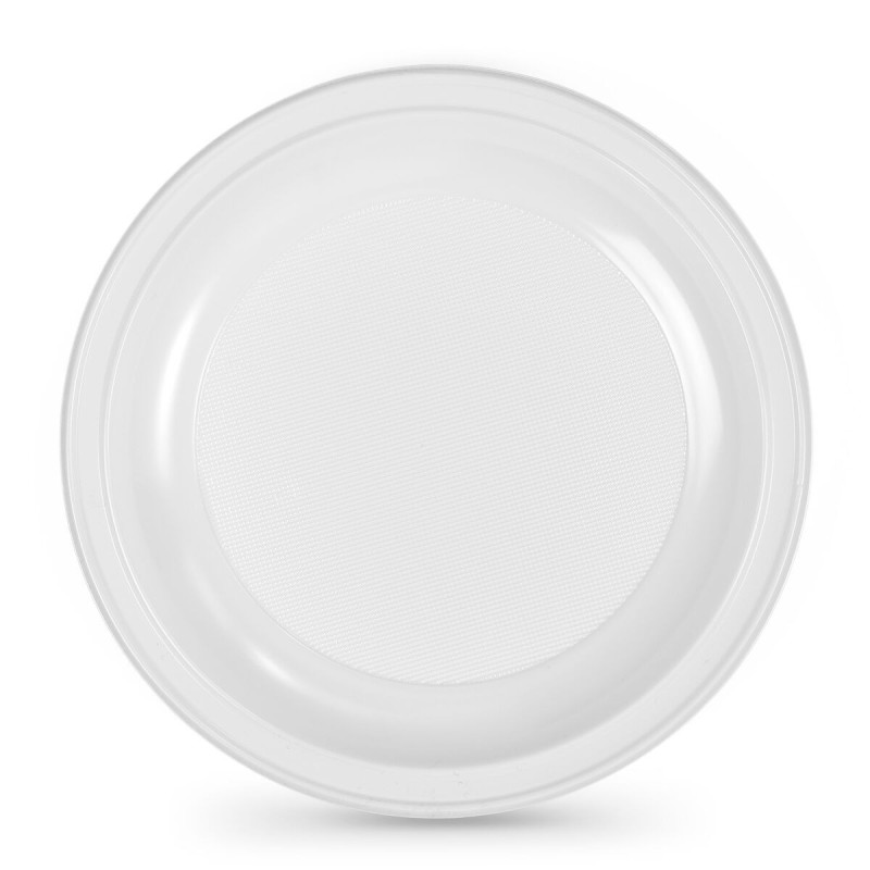 Lot d'assiettes réutilisables Algon Rond Blanc 25 x 25 x 2