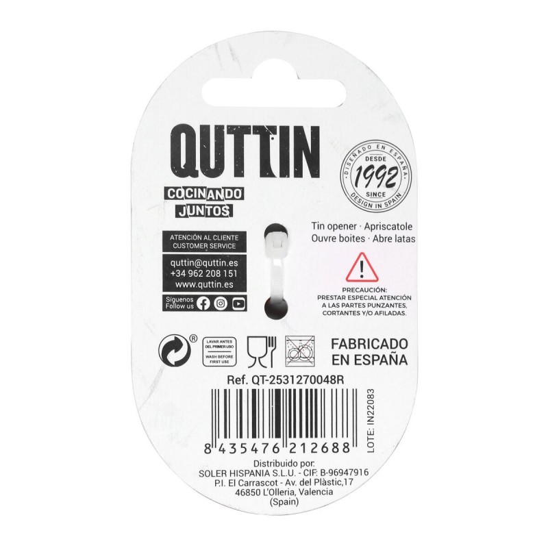 Ouvre-boîte Quttin Rouge Papillon Pliable 7 x 4 x 0,3 cm (24 Unités)