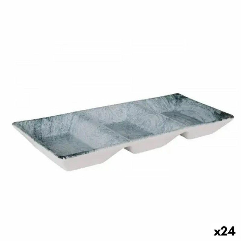 Plateau apéritif La Mediterránea Dalian 3 Compartiments 25 x 11 x 3 cm (24 Unités)