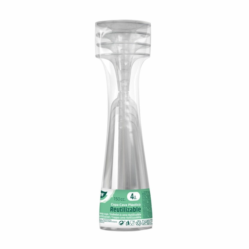 Verres à champagne réutilisables Algon Transparent 24 Unités 150 ml (4 Pièces)