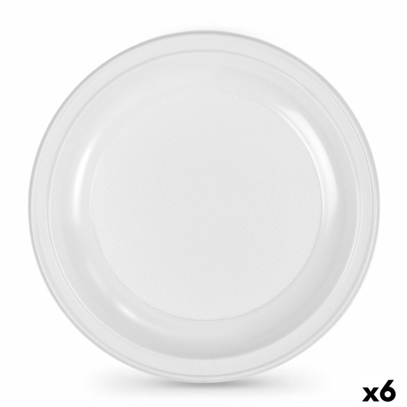 Lot d'assiettes réutilisables Algon Rond Blanc Plastique 25 x 25 x 2