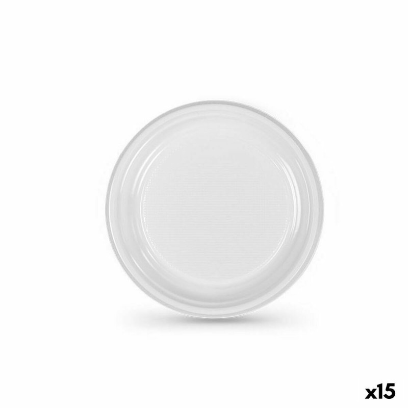 Lot d'assiettes réutilisables Algon Blanc Plastique 17 x 17 x 1