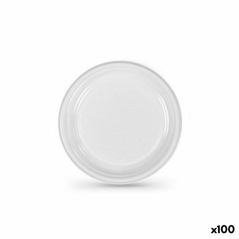 Lot d'assiettes réutilisables Algon Blanc Plastique 17 x 17 x 1