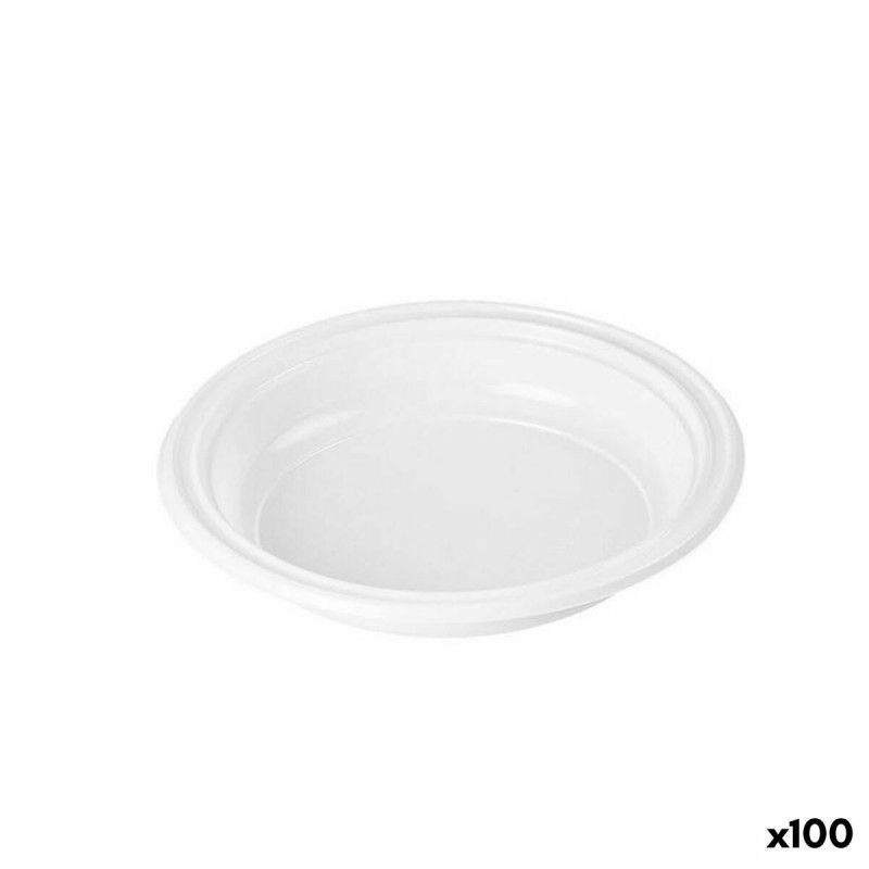 Lot d'assiettes réutilisables Algon Blanc Plastique 20