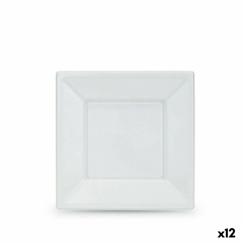 Lot d'assiettes réutilisables Algon Blanc Plastique 18 x 18 x 1