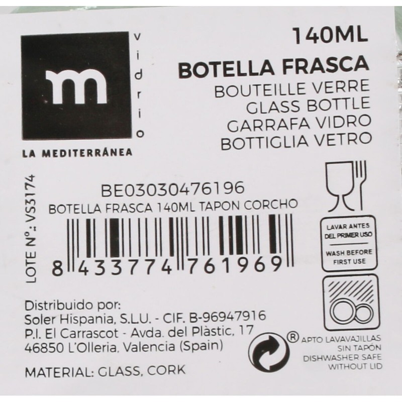 Bouteille en Verre La Mediterránea 140 ml (48 Unités)