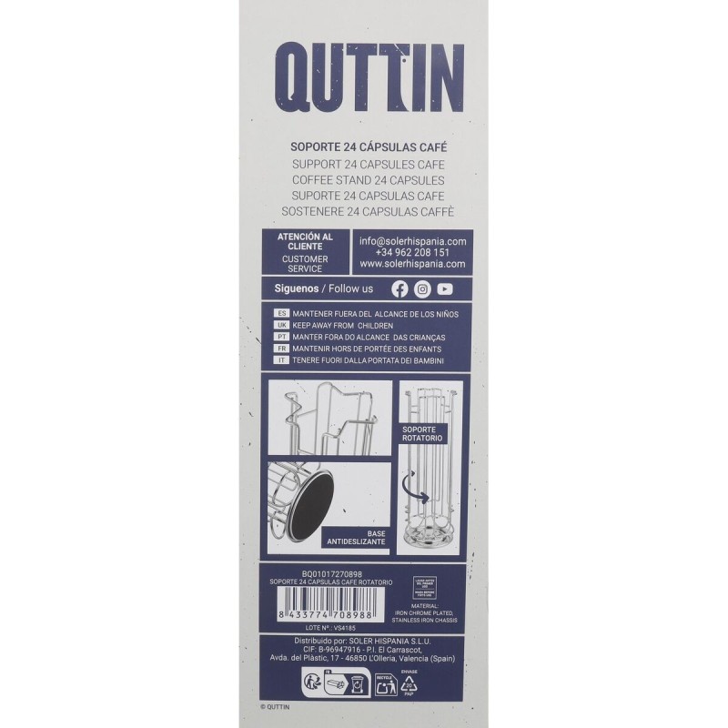 Support pour 24 capsules de café Quttin 14 x 33 cm (6 Unités)