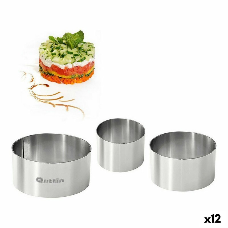 Moules Quttin Acier inoxydable Argenté 10 x 10 x 5 cm (12 Unités) (3 pcs)