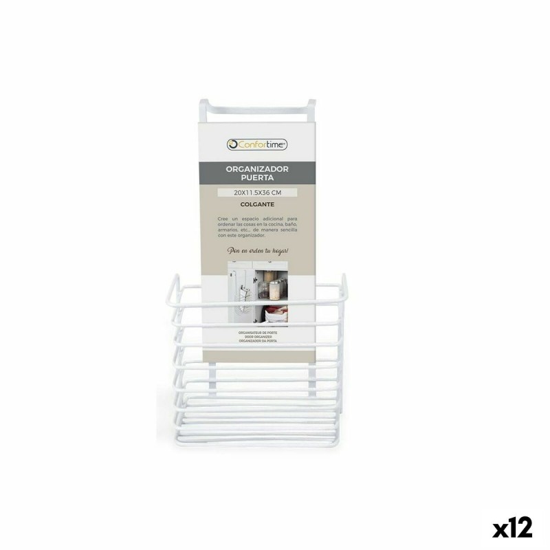 Corbeille pour étagère de cuisine Confortime 19 x 12 x 36 cm Blanc (12 Unités)