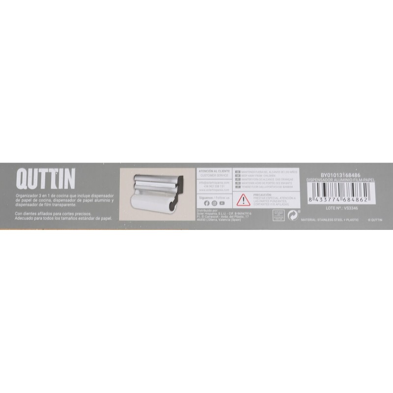 Distributeur de papier Quttin Aluminium (6 Unités)