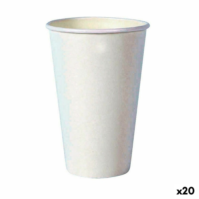 Set de Verres Algon Produits à usage unique Carton Blanc 35 Pièces 350 ml (20 Unités)