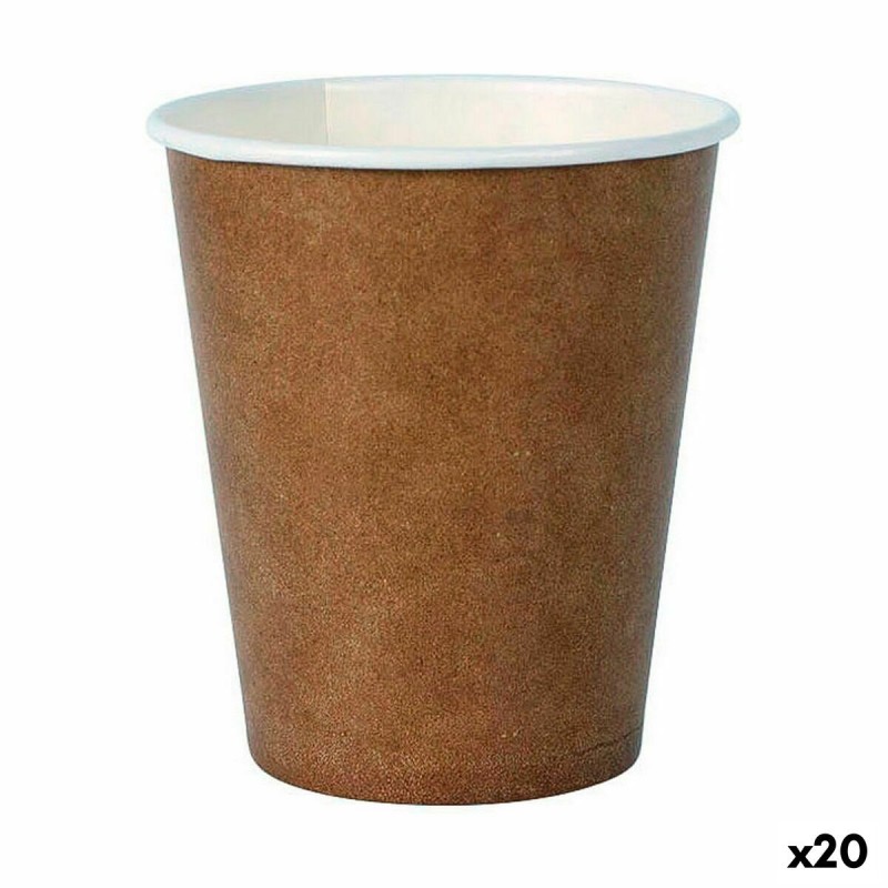 Set de Verres Algon Produits à usage unique Carton papier kraft 30 Pièces 250 ml (20 Unités)