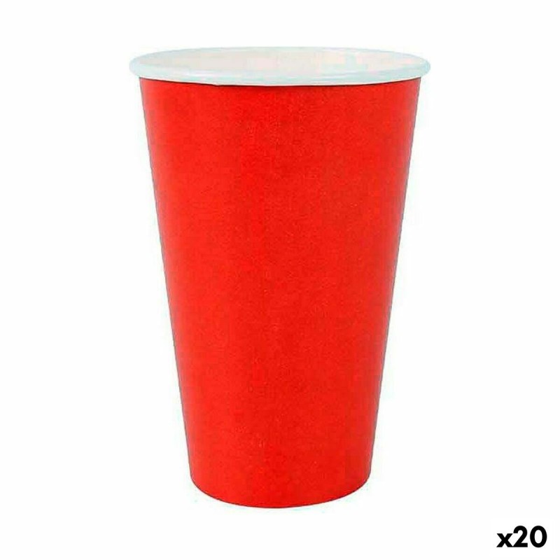 Set de Verres Algon Produits à usage unique Carton Rouge 10 Pièces 350 ml (20 Unités)