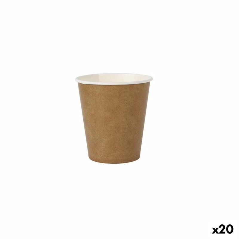 Set de Verres Algon Produits à usage unique papier kraft 50 Pièces 120 ml (20 Unités)