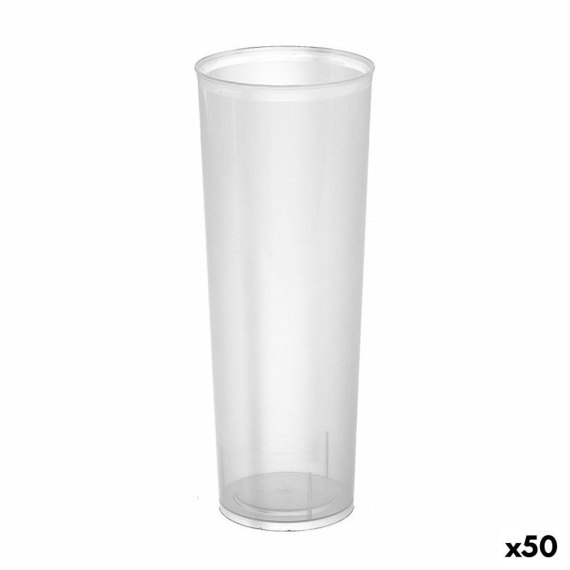 Lot de verres réutilisables Algon À Tube Transparent 10 Pièces 300 ml (50 Unités)