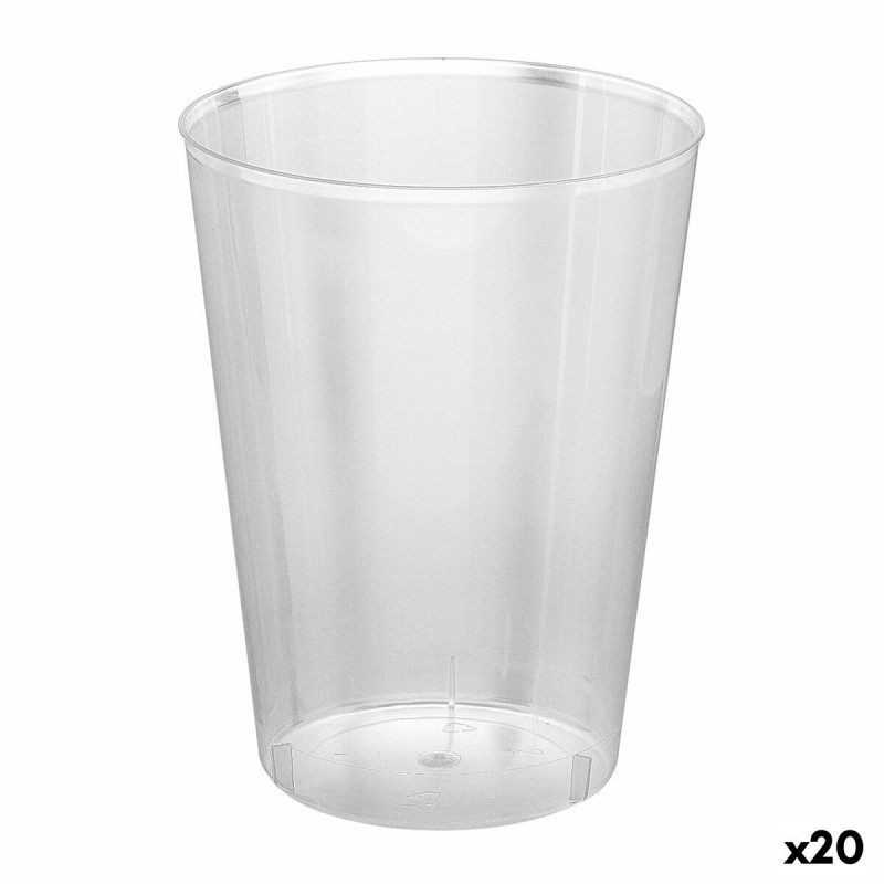 Lot de verres réutilisables Algon Cidre Transparent 10 Pièces 480 ml (20 Unités)