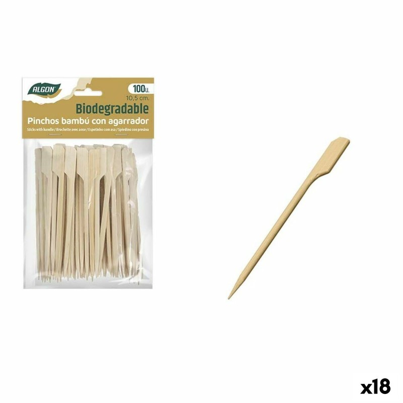 Ensemble de brochettes pour barbecue Algon Bambou 100 Pièces 10