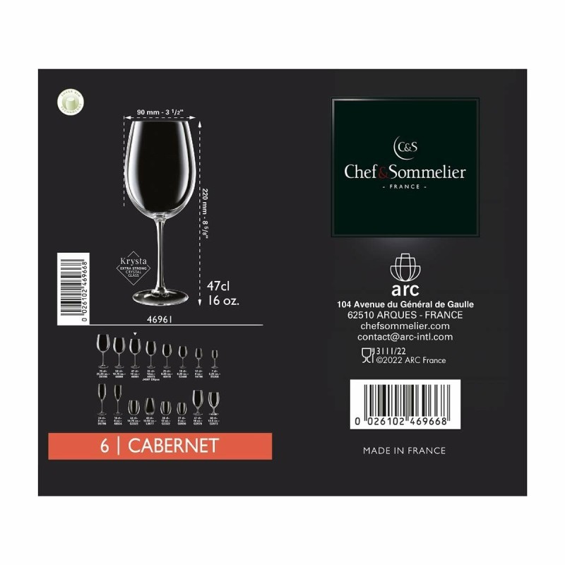 verre de vin Arcoroc Tulip Cabernet 6 Unités (35 cl)