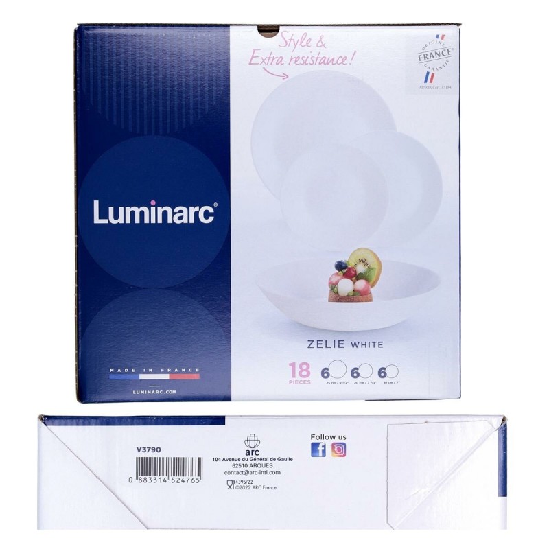 Service de Vaisselle Luminarc Harena Blanc verre 18 Pièces