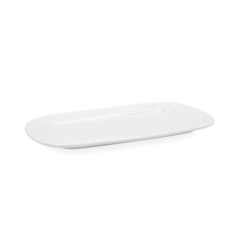 Plat à Gratin Bidasoa Glacial Blanc Céramique 31 x 18 cm (6 Unités) (Pack 6x)