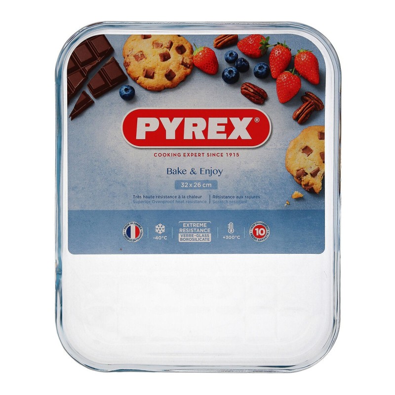 Moule rectangulaire Pyrex Classic Vidrio Transparent verre 33 x 27 x 2 cm Plat (6 Unités)