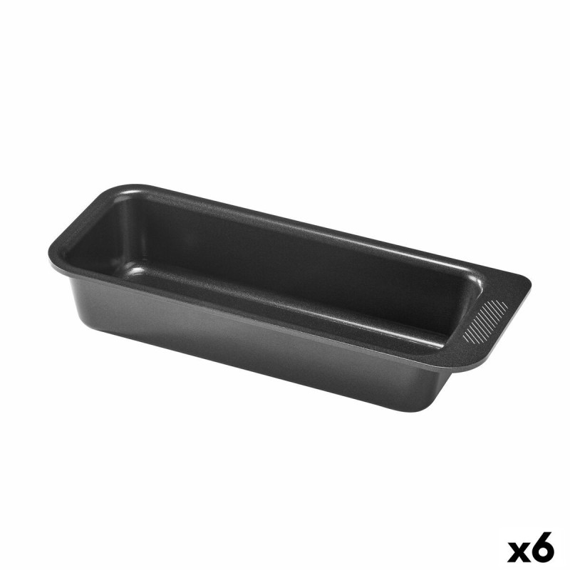 Moule pour four Pyrex Magic Rectangulaire Noir Ø 30 cm (6 Unités)