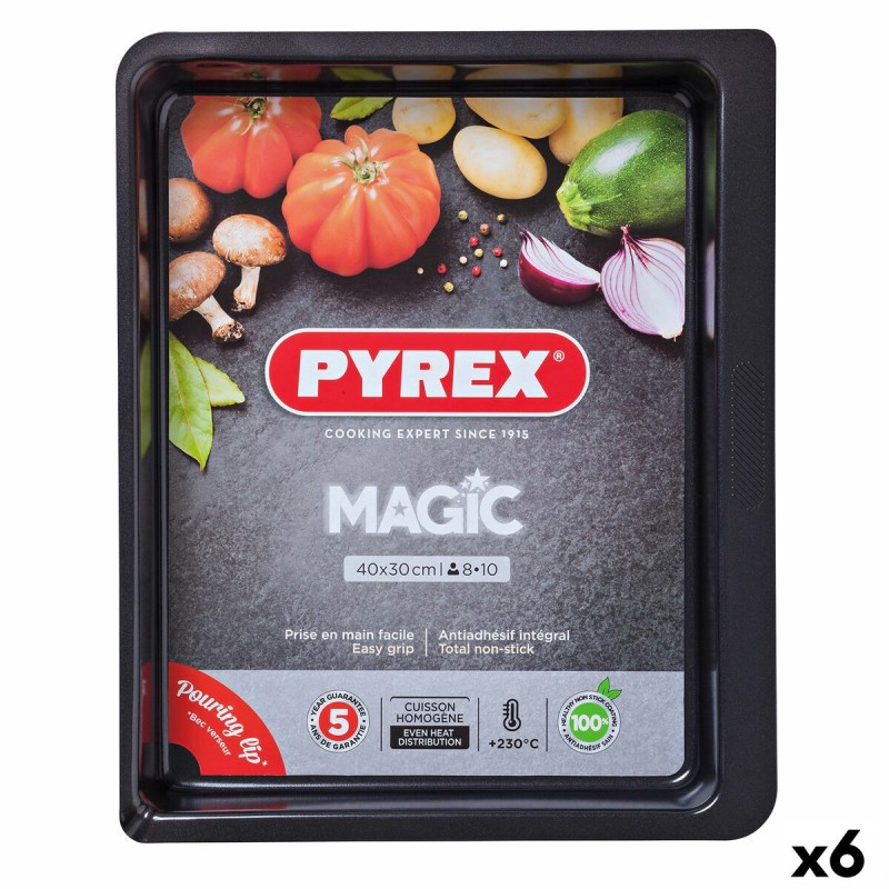 Plat de Four Pyrex Magic Rectangulaire Métal 6 Unités 40 x 31 cm