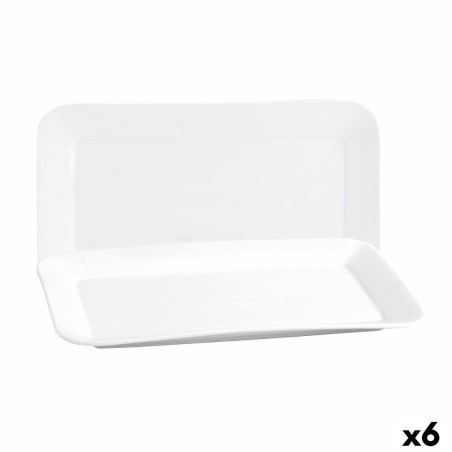 Plat à Gratin Quid Basic Rectangulaire Céramique Blanc (6 Unités) (31 x 18 cm)