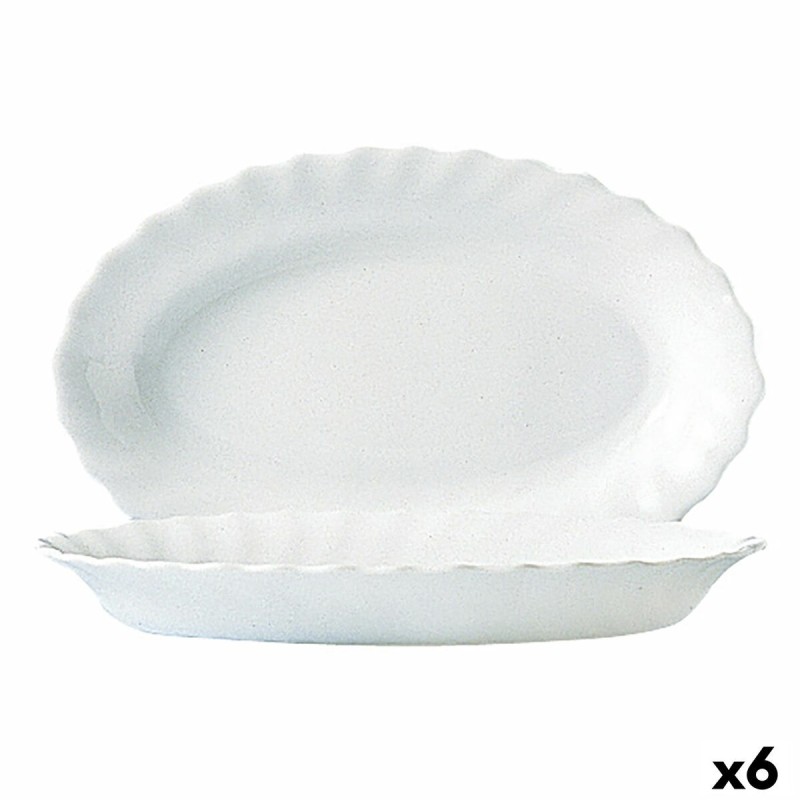 Plat à Gratin Luminarc Trianon Blanc verre (Ø 35 cm) (6 Unités)