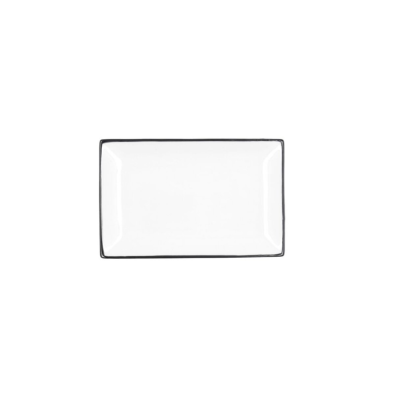 Plateau apéritif Quid Gastro Blanc Noir Céramique 20 x 13 x 2 cm (6 Unités)