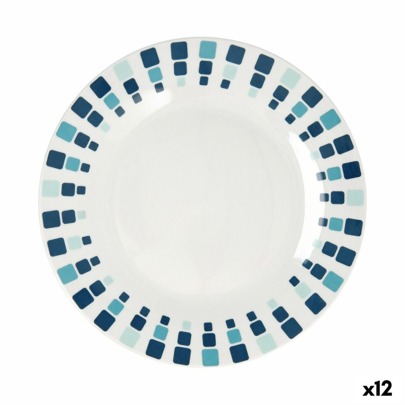 Assiette plate Quid Simetric Bleu Céramique 23 cm (12 Unités)