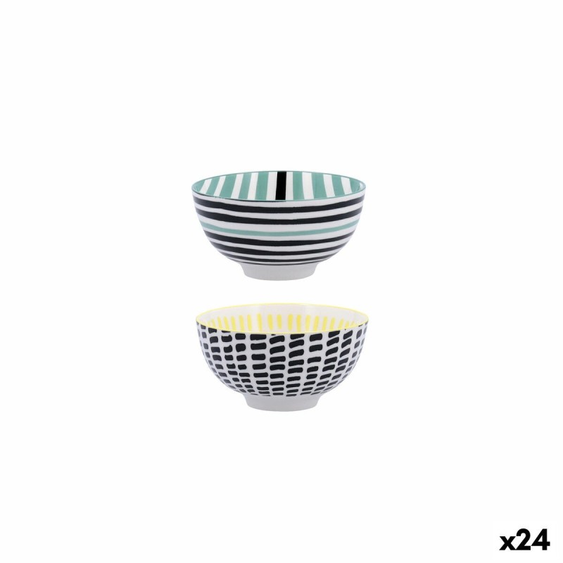 Bol Bidasoa Zigzag Multicouleur Céramique 11 cm (24 Unités)