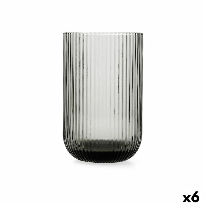 Verre Bidasoa Fosil Gris verre 460 ml (6 Unités)