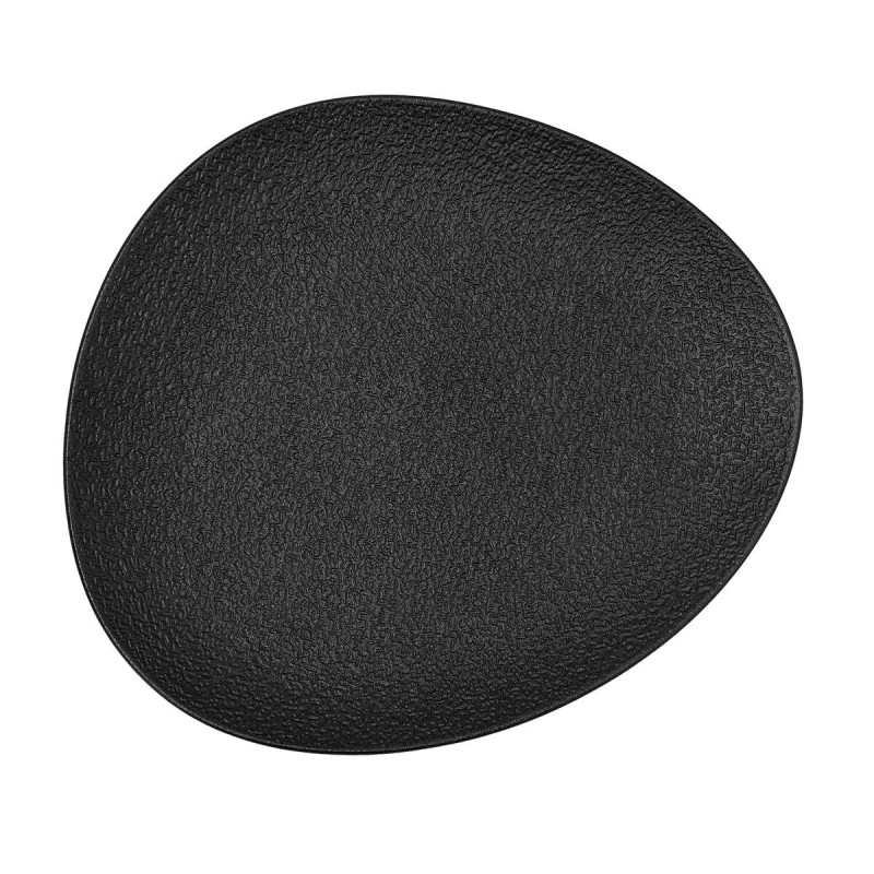 Assiette plate Bidasoa Fosil Noir Céramique Oblongue 28 x 24,8 x 2,5 cm (6 Unités)