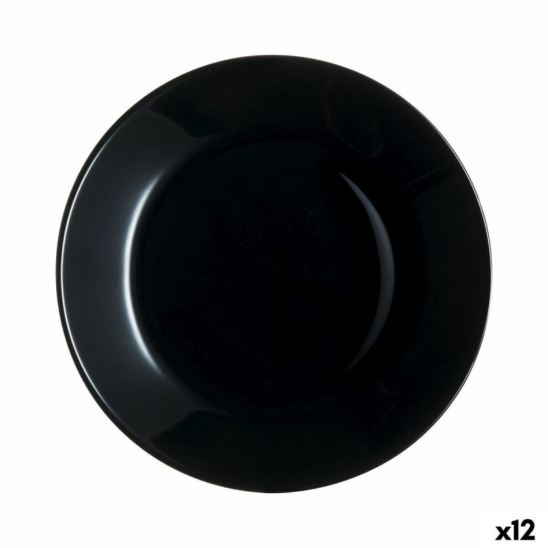 Assiette à dessert Luminarc Zelie Negro Noir verre Ø 18 cm (12 Unités)