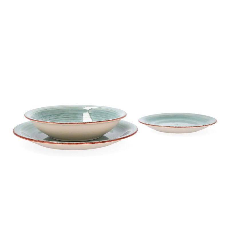 Assiettes Quid Vita Aqua Bleu Céramique 18 Pièces