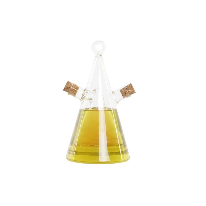 Ensemble salière et poivrier DKD Home Decor 10,5 x 9 x 18 cm Transparent Liège 300 ml Verre Borosilicaté