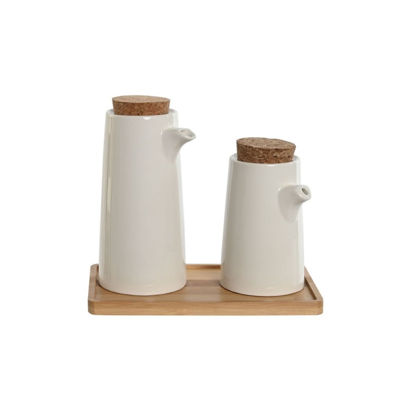 Ensemble salière et poivrier Home ESPRIT Blanc Bambou Grès 20