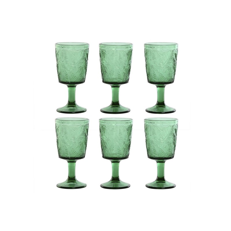 Set de Verres Home ESPRIT Vert Verre 285 ml (6 Unités)