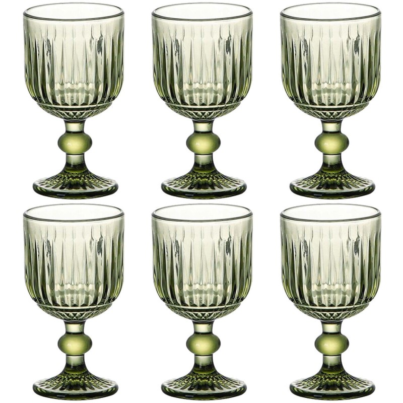 Set de Verres Home ESPRIT Vert Verre 8 x 8 x 14