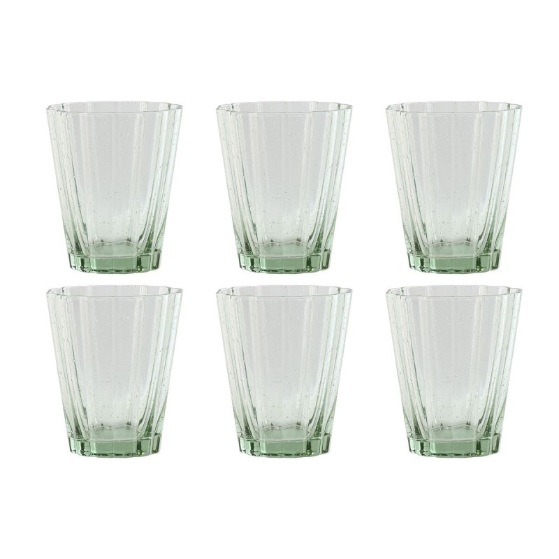 Set de Verres Home ESPRIT Vert Verre 280 ml (6 Unités)